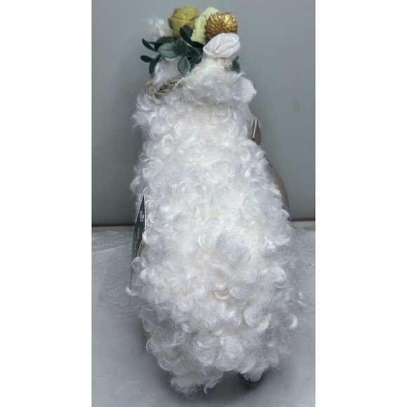 White Sheep Figurine Floral Crown Bow Critters Farm Animal Home Decor Easter - Picture 4 of 9